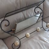 Vintage coat rack with pivoting mirror