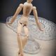 Pie dish or cake on foot transparent molded glass