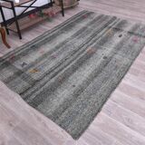 Gray Black Turkish Kilim Rug 159x247Cm SK 240591
