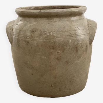 Glazed stoneware pot with ears