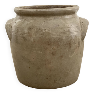 Glazed stoneware pot with ears