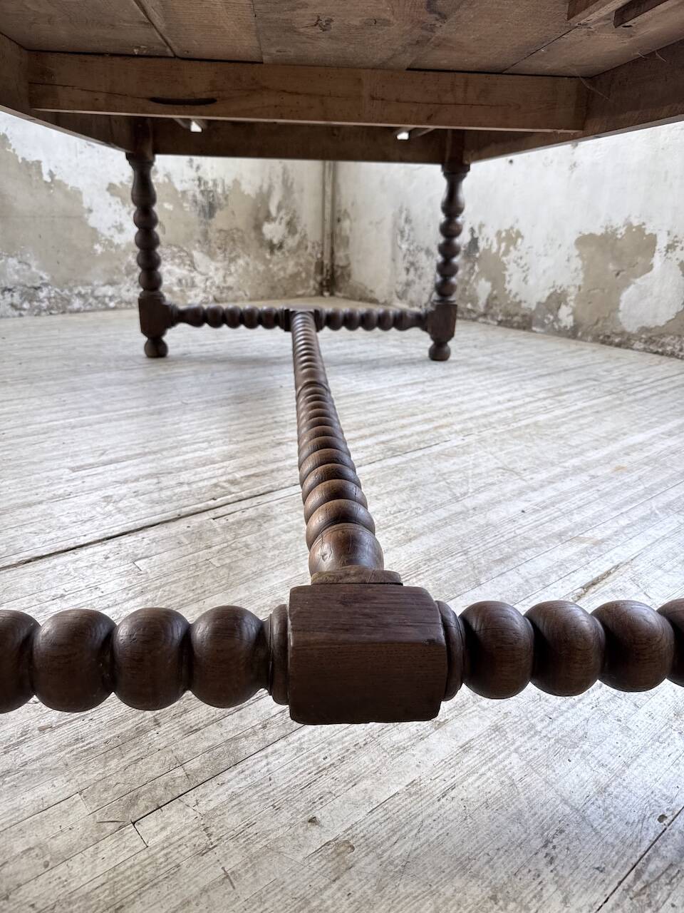 Solid oak table 1900 drapery style XL 280cm with extensions