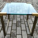 Coffee Table in Brass and Metal, 1980s