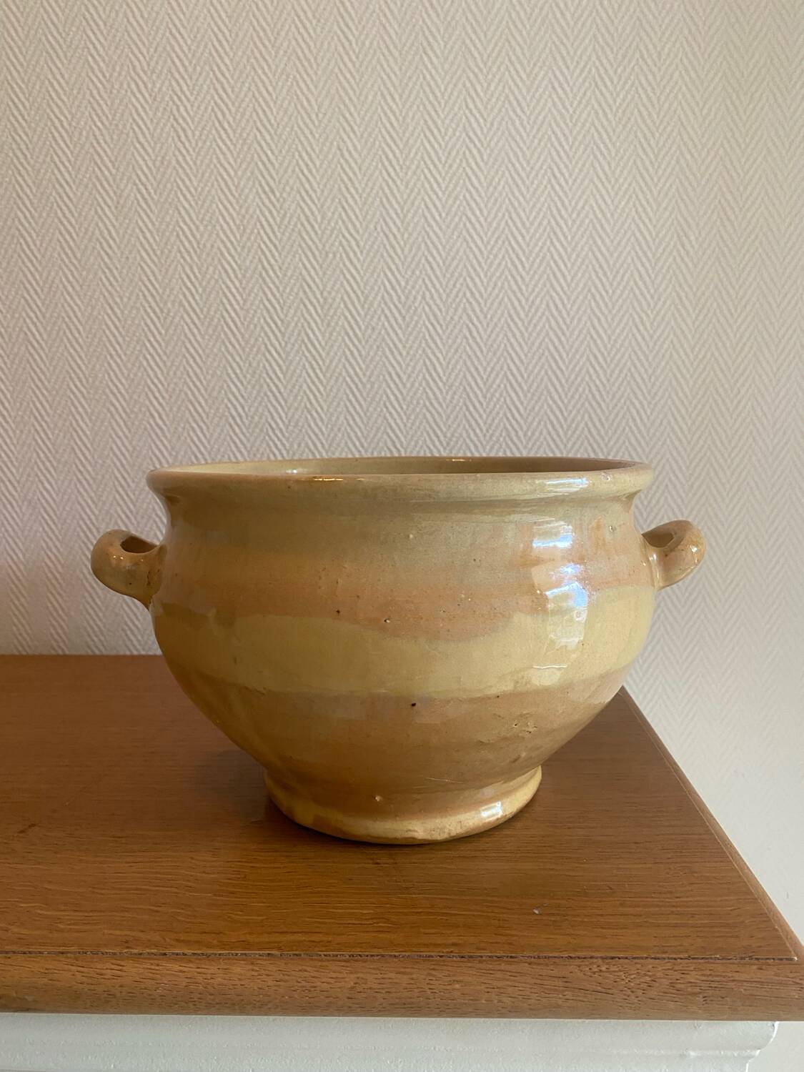 Antique glazed terracotta confit pot from the southwest