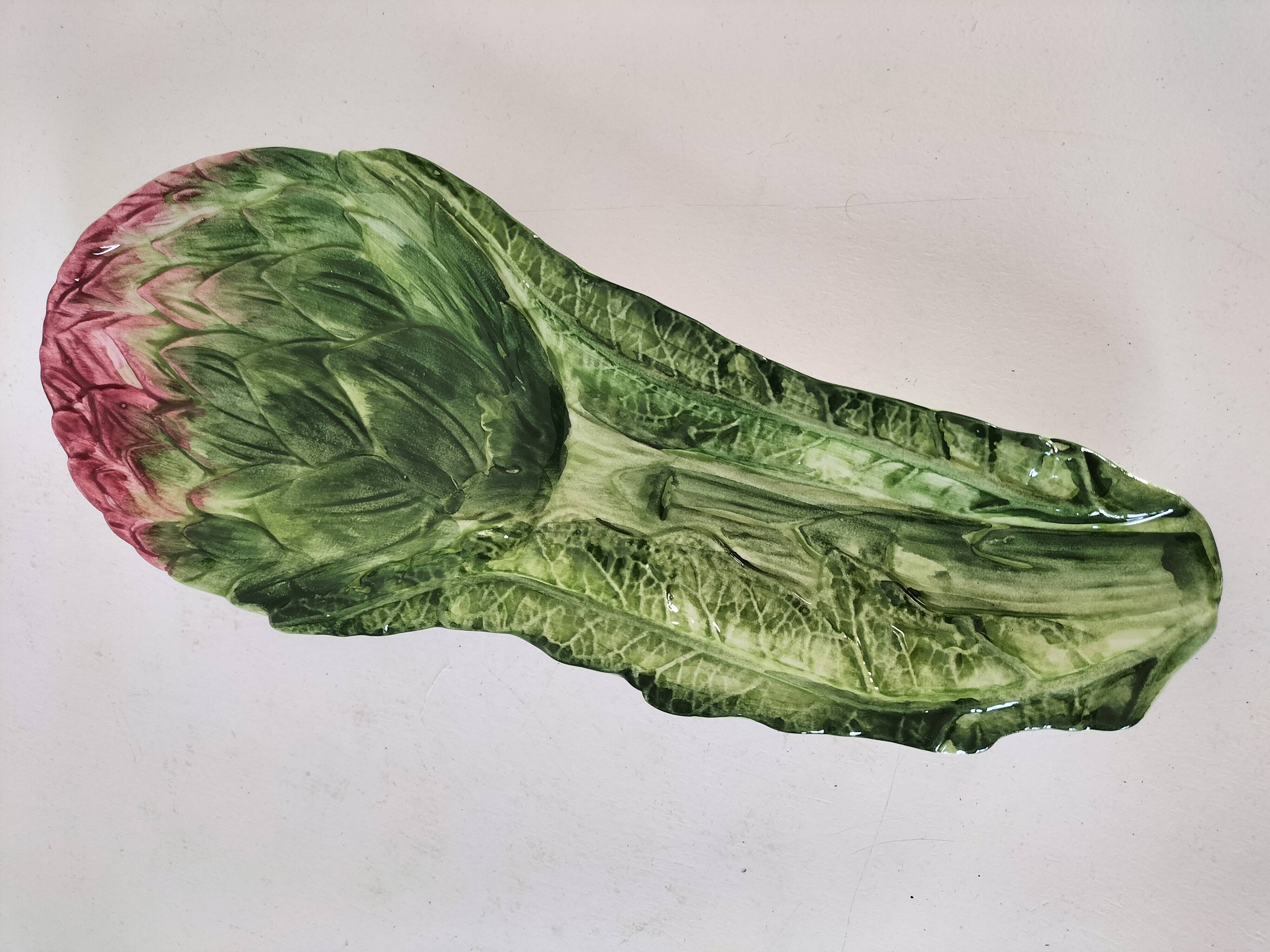 Vintage Italian slipware bowl – artichoke in bloom