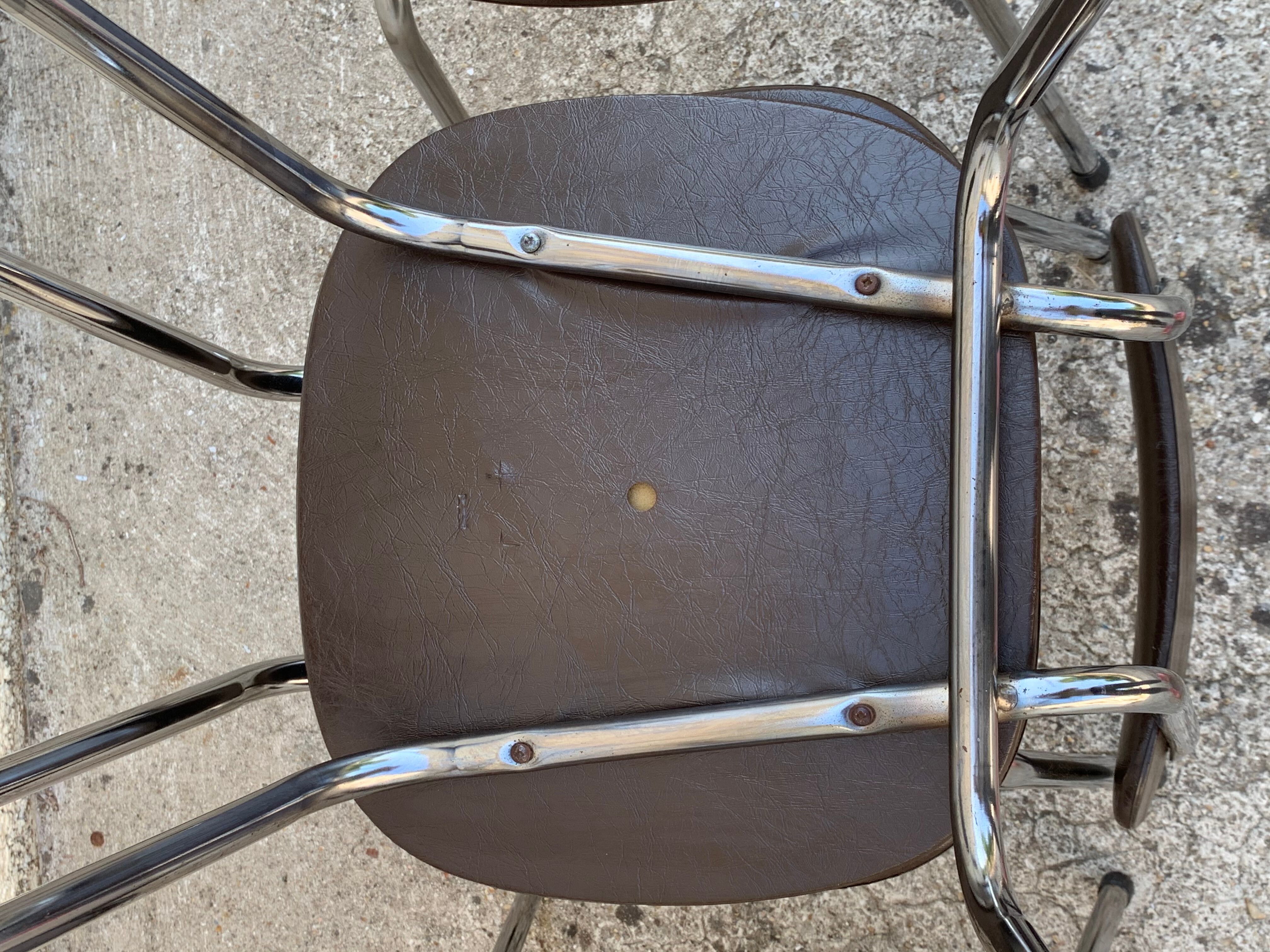 Chairs skaï and chrome 1970