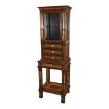 Rare small marquetry display cabinet, louis xvi style – mid 19th century