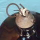 Painted steel tole suspension, vintage