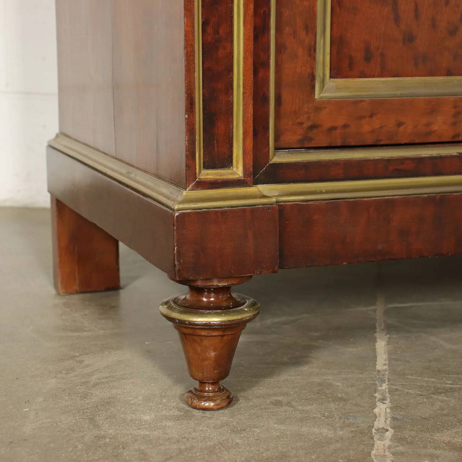 Empire library in mahogany veneer, sessile oak, France, early 19th century.