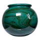 Large ceramic ball vase, art deco style, shade of green, vintage