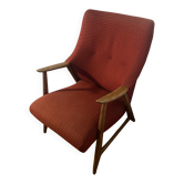 Fauteuil Pied de Poule Rouge