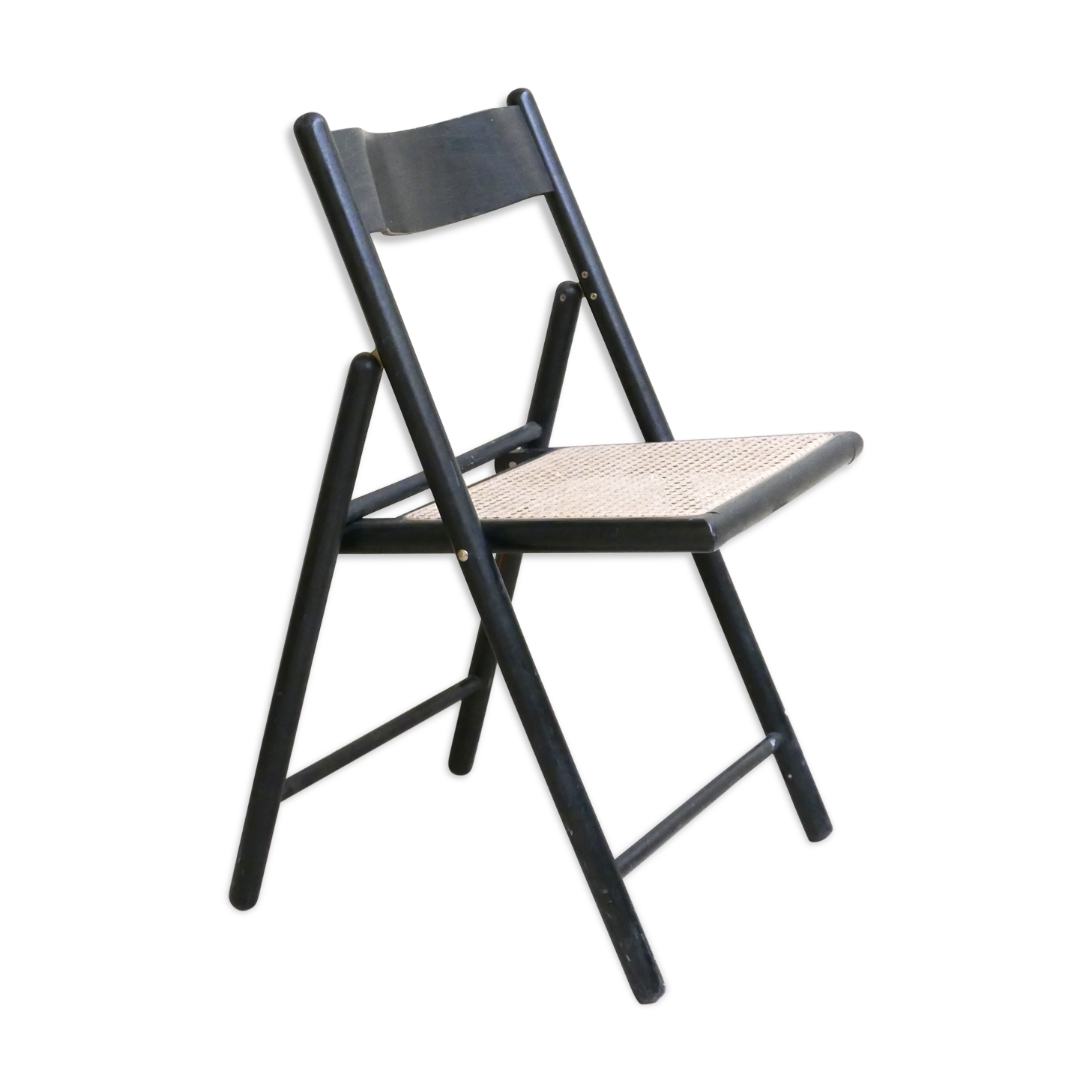 Black folding chair, 70s