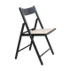 Chaise pliante noire cannée, années 70
