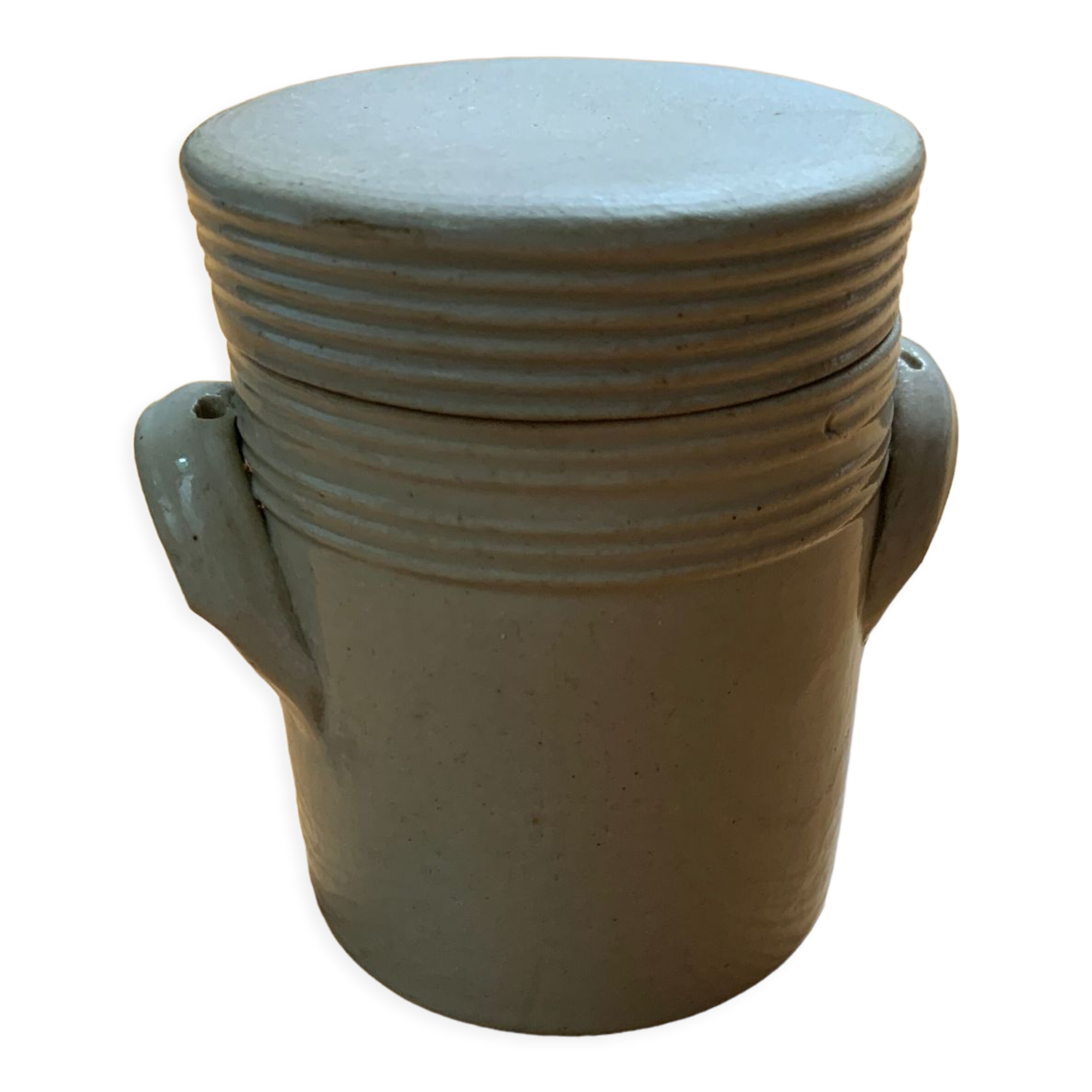 Stoneware mustard pot