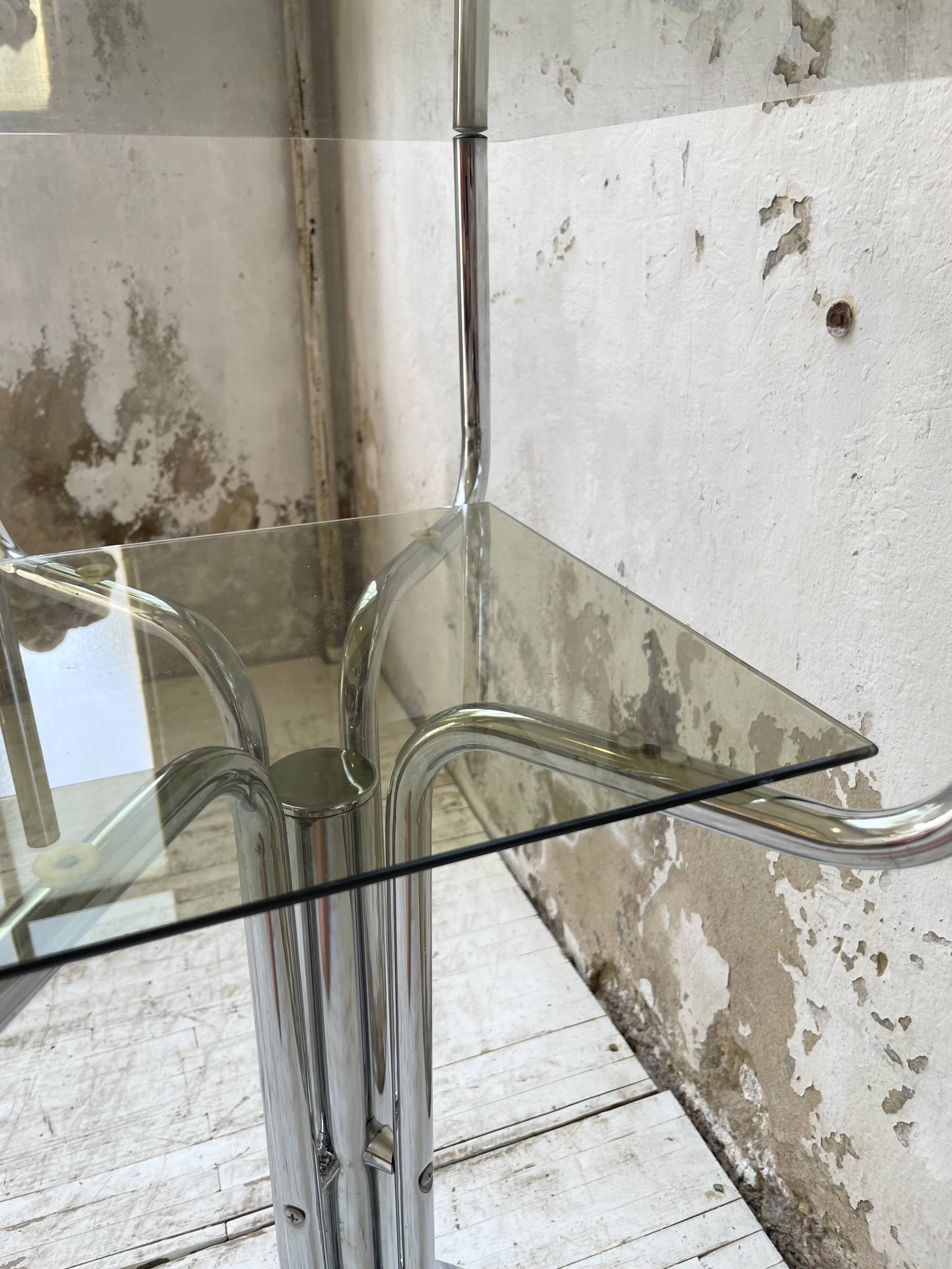 80s glass and marble console