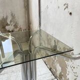 80s glass and marble console