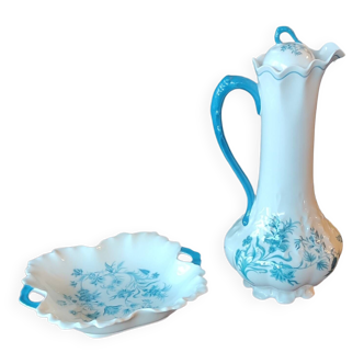 Old Limoges Porcelain Pitcher/Jug And Bowl