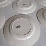 Plat et 6 assiettes à dessert art deco Badonviller