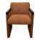 Paire de fauteuils années 80 en velours côtelé terracotta