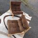Chauffeuses vintage velours marron année 1970