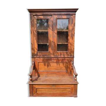 Vitrine avec banquette de salle d'attente de médecin XIXème siècle période