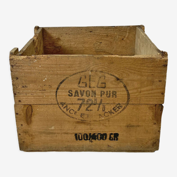 Caisse en bois "GEG Savon Pur"