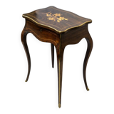 Napoleon III style floral marquetry work table / hairdresser's table.