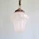 Art Deco pendant light in transparent satin glass, 1920s-30s