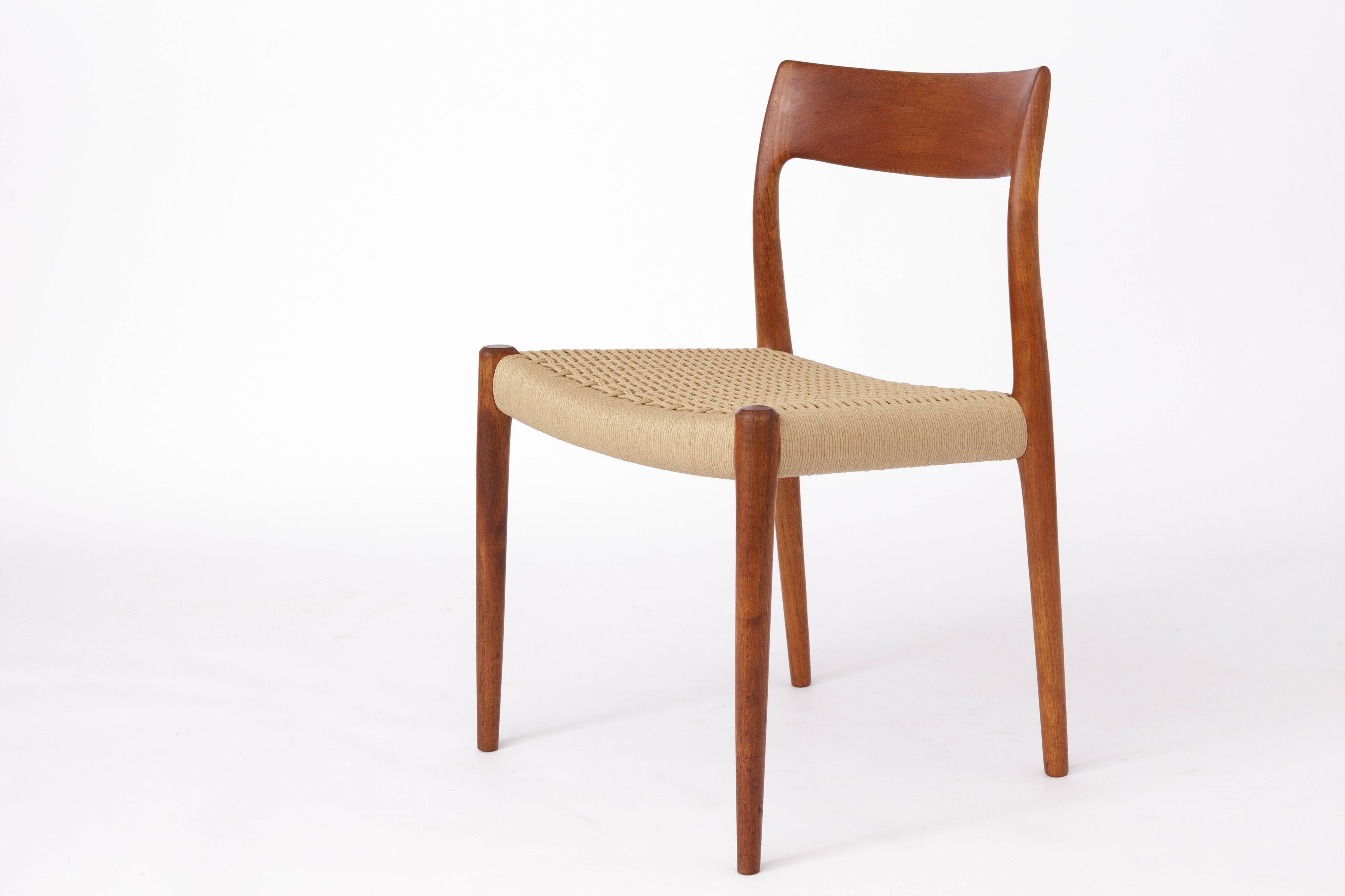 Niels Møller Dining Chair Set (6) – Models 77 & 57, Teak, Danish Cord