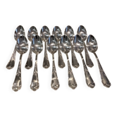12 silver-plated dessert spoons, Ercuis silversmith, Louis XV 29