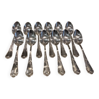 12 silver-plated dessert spoons, Ercuis silversmith, Louis XV 29