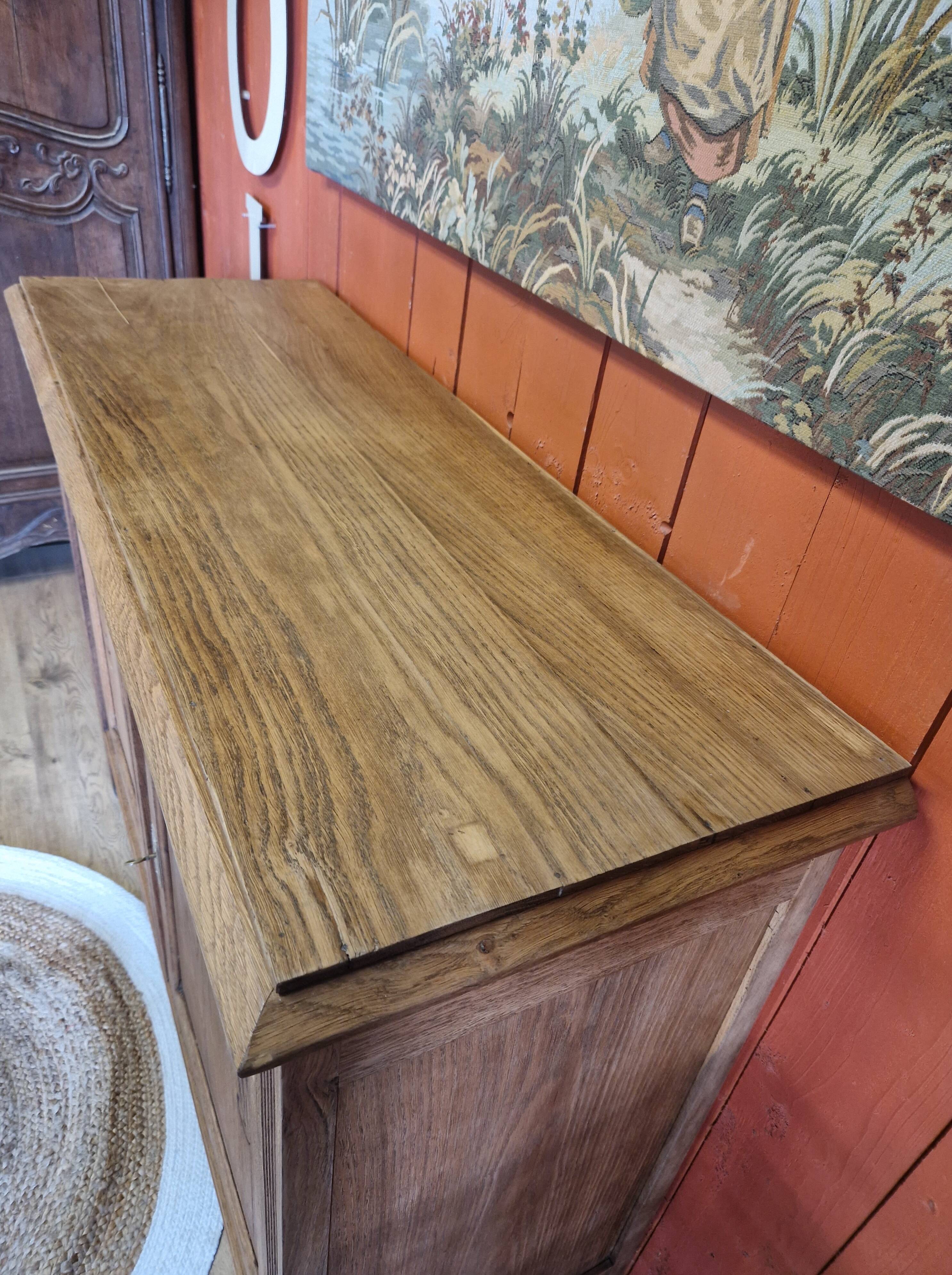 Sideboard two doors two drawers in renovated oak art deco style