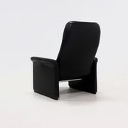 Fauteuil de salon DS50 en cuir noir par De Sede Suisse années 1980
