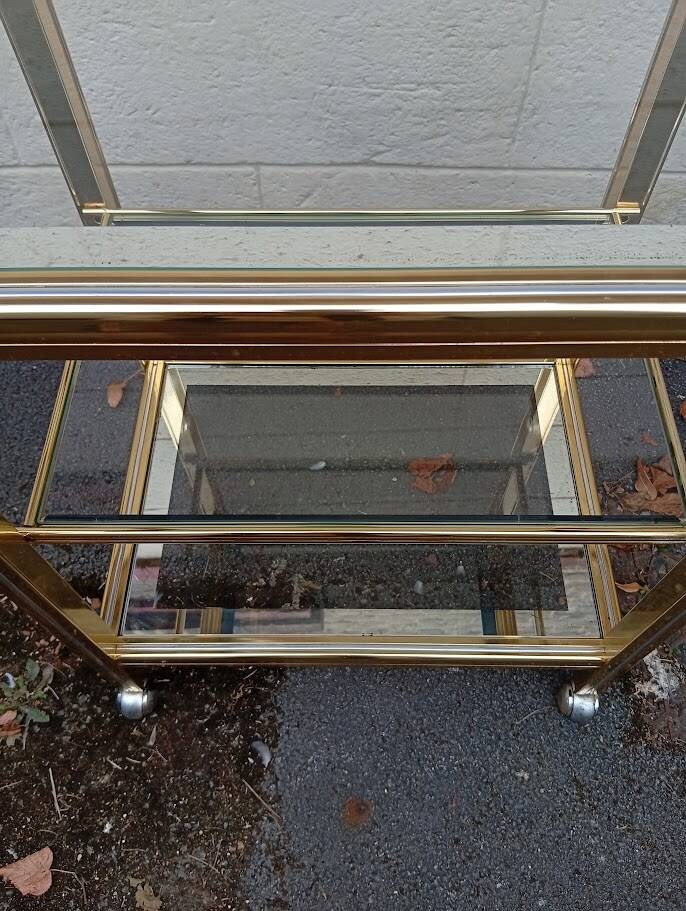 Brass and glass dessert table