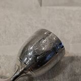 950 silver guilloche egg cup in the Louis XVI style, made by Paillard Freres silversmiths