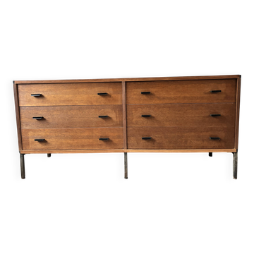 Vintage Scandinavian teak sideboard – 6 drawers – 1960s