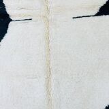 Handmade Beni Ourain Rug: Black & White Moroccan Wool Carpet 150/250cm