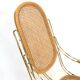 Vintage brass curved wooden rocking chair