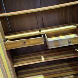 Armoire en ronce de noyer, 2 portes, 2 tiroirs