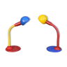 Deux lampes de bureau des années 80/90 en couleurs primaires