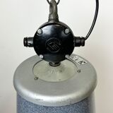 Grey enamel industrial factory lamp from Elektrosvit, 1960s