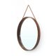 Round mirror with leather strap, 1960s