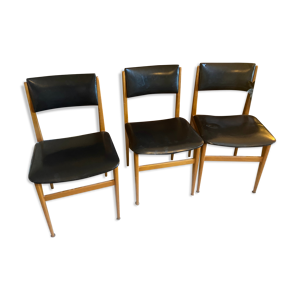 Série de 3 chaises scandinaves