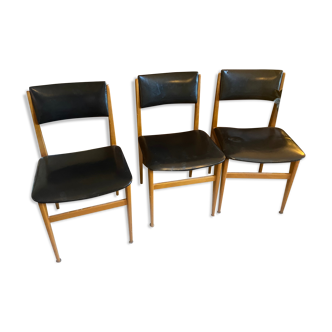 Series of 3 Scandinavian chairs