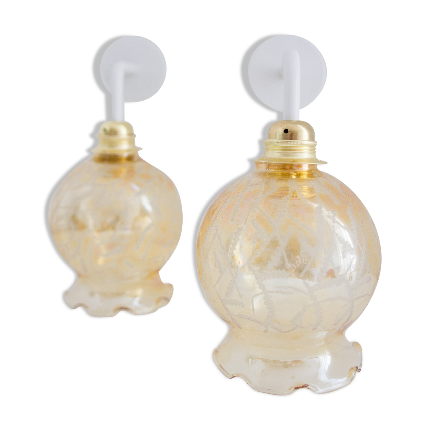 Pair of Yugochic wall vintage lamps