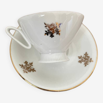 Tasse à café et soucoupe en porcelaine de Bavaria