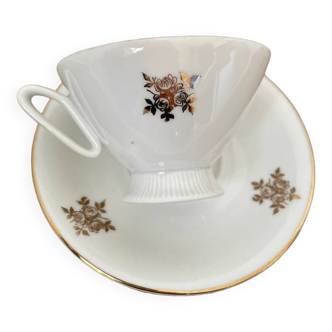 Tasse à café et soucoupe en porcelaine de Bavaria