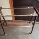 Side table served vintage casters 1960 Italian style metal glass