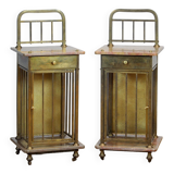 Set Of Marble And Brass Nightstands, 1880's