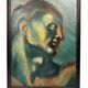 Oil on cardboard – stylized Art Deco study after the Adam of the Sistine Chapel – 60 x 80 cm
